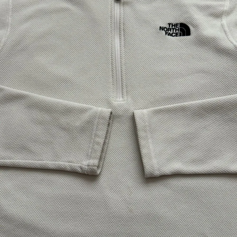 The North Face 100 Glaciers Pullover Sweatshirt Mens M Cream Long Sleeve 1/4 Zip